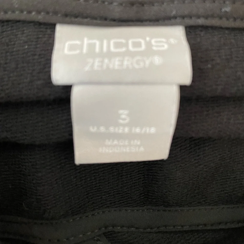 CHICOS BLACK ZENERGY LONG SLEEVE HOODIE SIZE 3 XL LONG SLEEVE - Picture 5 of 7